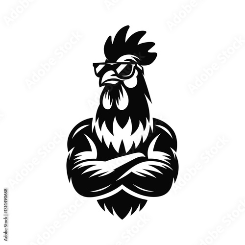 Cool rooster logo