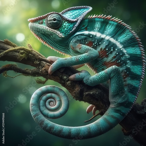 Chameleon Tail Prehensile Long prehensile and used for gripping
