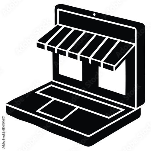 Online Store E-commerce Laptop Icon Design