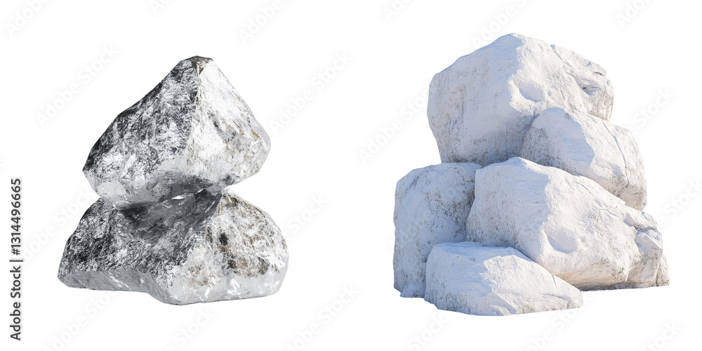 Naklejka premium The ice crystal's detailed texture and translucent quality make it an ideal representation of cold, frozen elements, and nature, isolated on a transparent background and available in png format