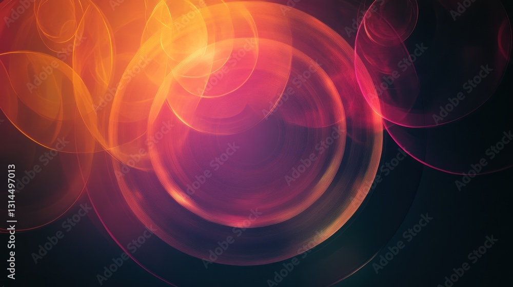 Abstract vibrant circles and glowing orbs