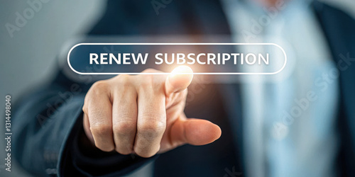 Renewing a subscription with a finger on a button.