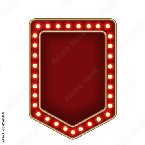 Photography Shiny glowing vertical retro light box vintage casino frame vector