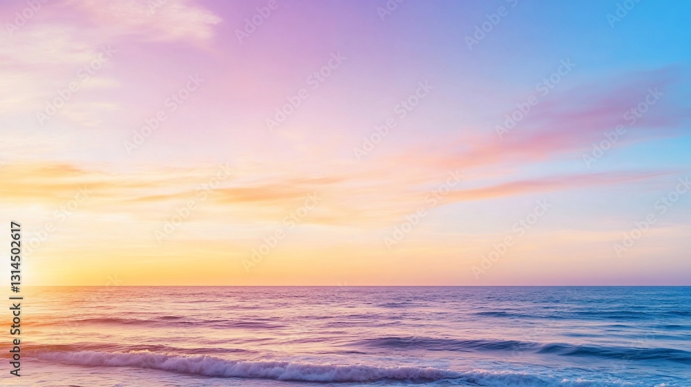 Fototapeta premium Pastel Sunset over Calm Ocean Waves