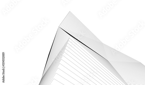 Abstract geometric shape - vector 3d drawing