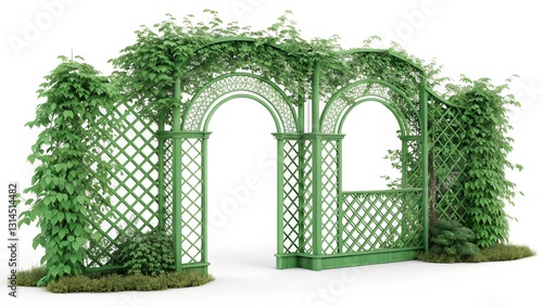Green Garden Arch: a lush, green garden arch, adorned with climbing vines, creates an inviting gateway to a secret garden.