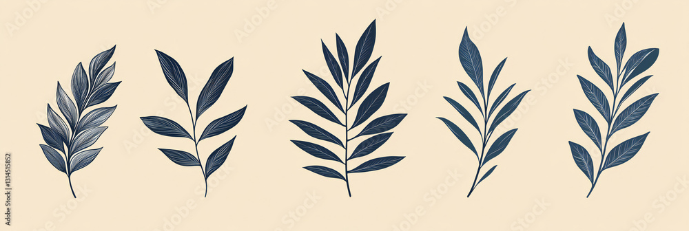 Tropical Leaf Set: Modern Minimalist Vector Illustrations - Palm Leaf, Olive Branch, and Co-Ordination for Fashion, Graphics, and Branding Tropical Leaf Set: Modern Minimalist Vector Illustrations - Palm Leaf, Olive Branch, and Co-Ordination for Fashion, Graphics, and Branding