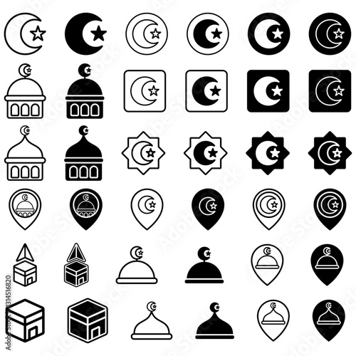 Mosque & Ka’bah Icons