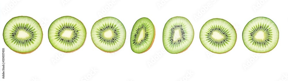 Sliced Kiwi Fruit Against White Background Sliced Kiwi Fruit Against White Background