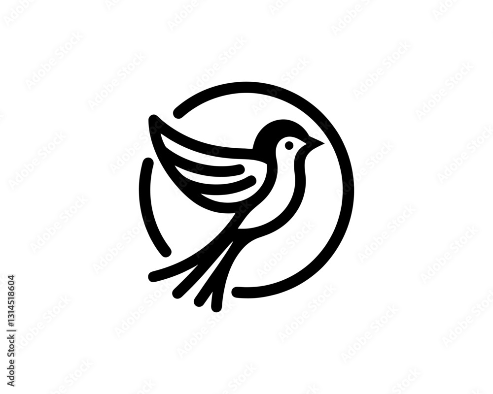 Obraz premium Flying bird logo design icon symbol vector illustration.