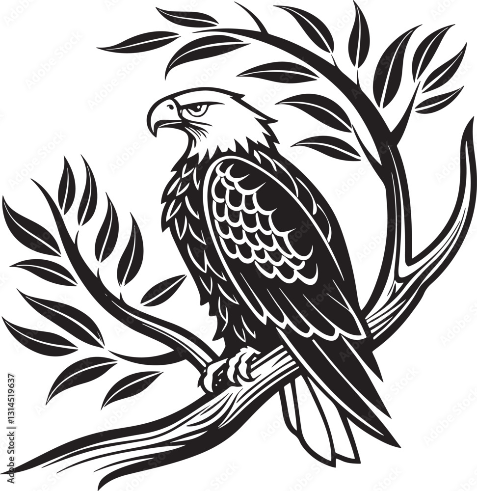 Bald Eagle bird silhouette vector illustration Bald Eagle bird silhouette vector illustration