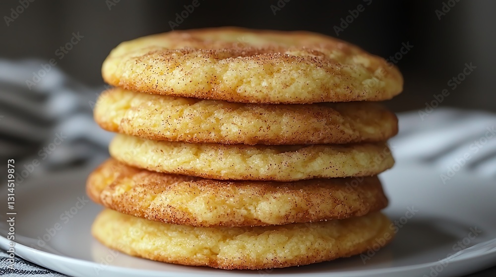 Delicious stack of golden, freshly baked cookies on a plate. Delicious stack of golden, freshly baked cookies on a plate.