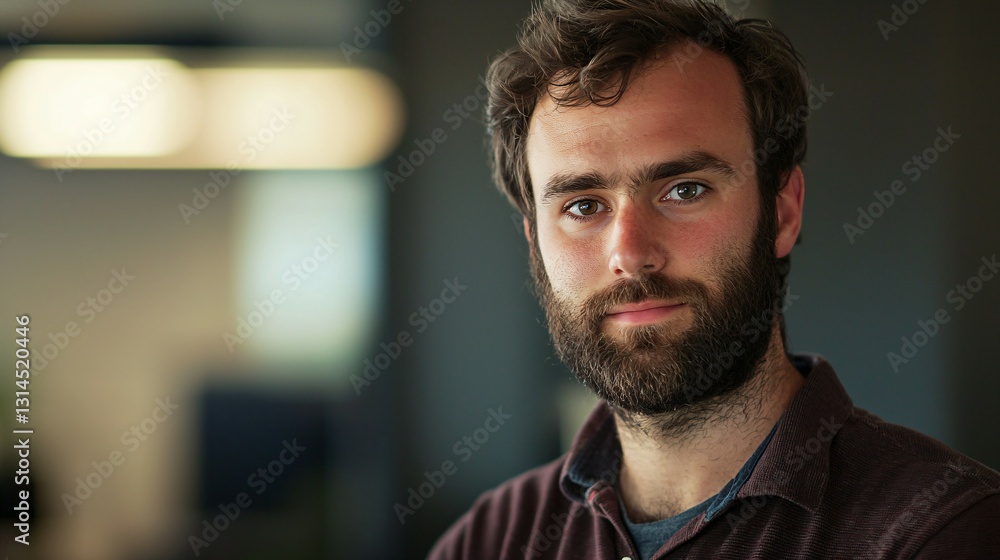 Focused programmer in casual attire, deep in thought, with a dramatic side light. Capturing the essence of concentration and creativity in modern work place Focused programmer in casual attire, deep in thought, with a dramatic side light. Capturing the essence of concentration and creativity in modern work place