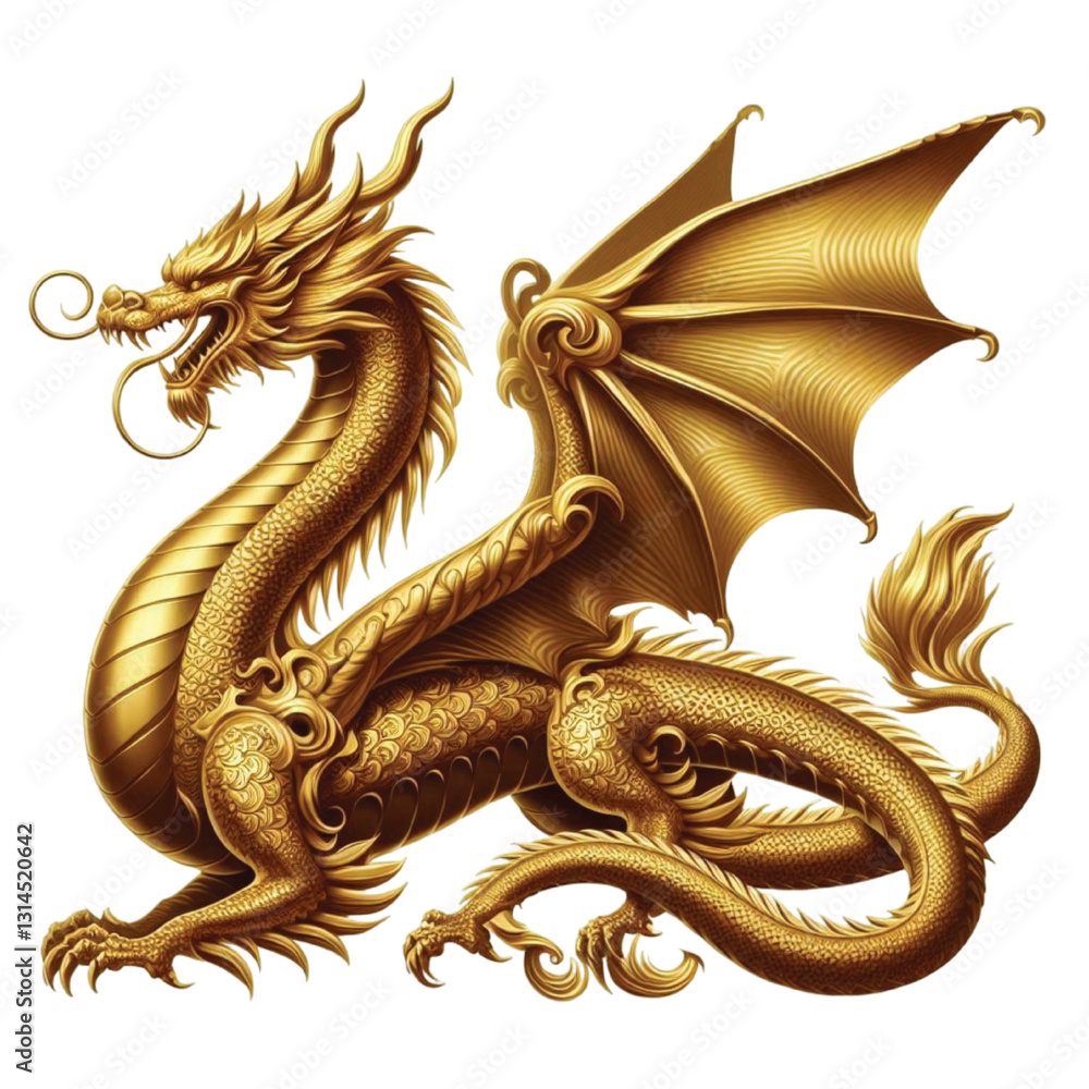 Fototapeta premium golden dragon statue