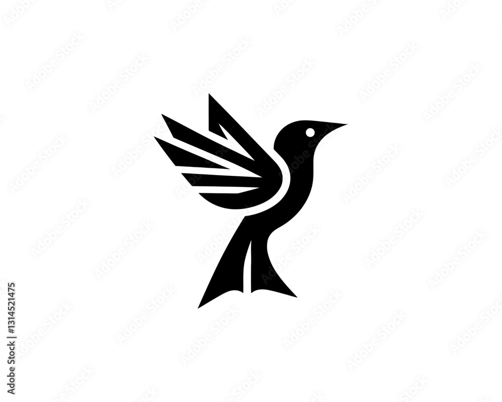 Fototapeta premium Flying bird logo design icon symbol vector illustration.