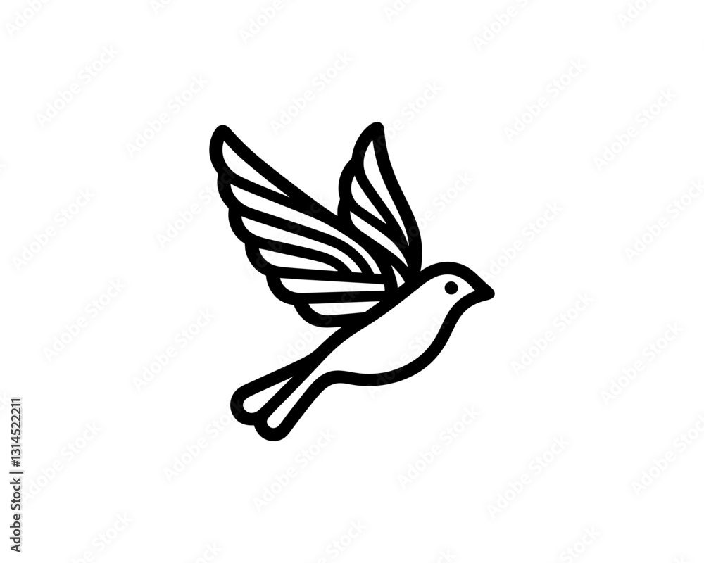 Fototapeta premium Flying bird logo design icon symbol vector illustration.