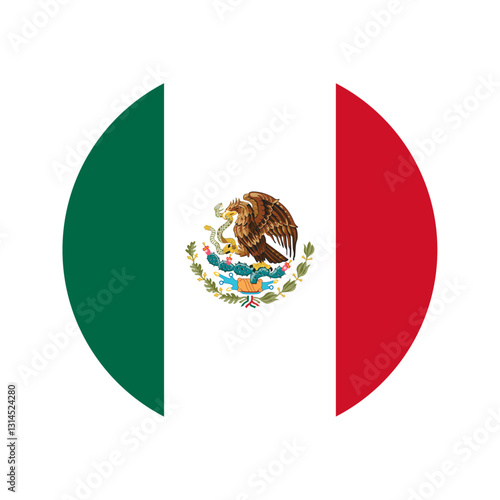 Round Mexico flag icon