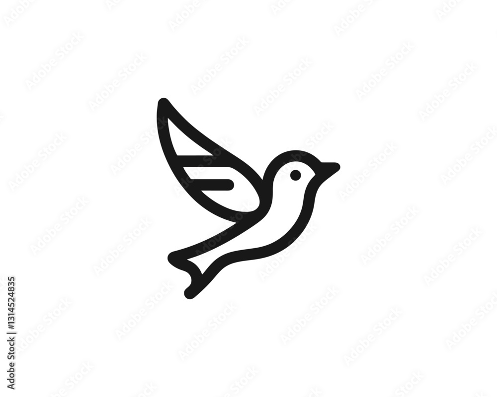 Fototapeta premium Flying bird logo design icon symbol vector illustration.