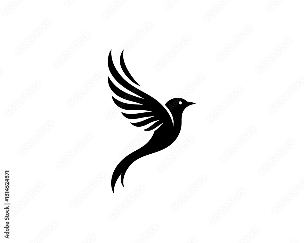 Flying bird logo design icon symbol vector illustration. Flying bird logo design icon symbol vector illustration.