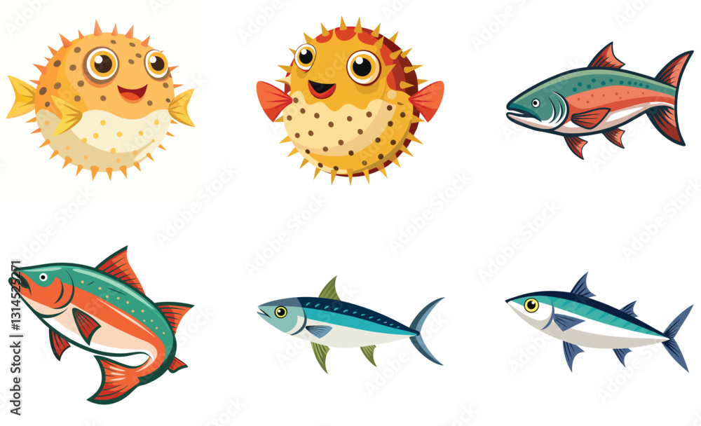 Naklejka premium set of fish icons