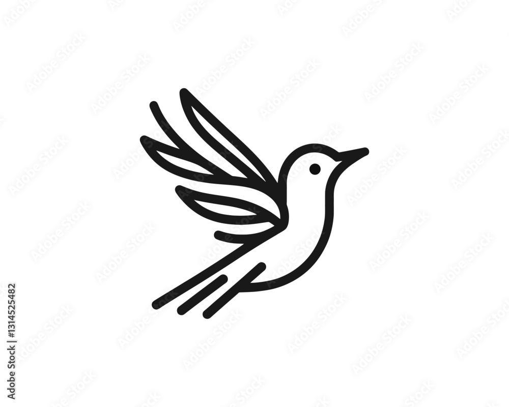 Fototapeta premium Flying bird logo design icon symbol vector illustration.