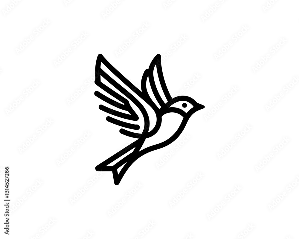 Obraz premium Flying bird logo design icon symbol vector illustration.