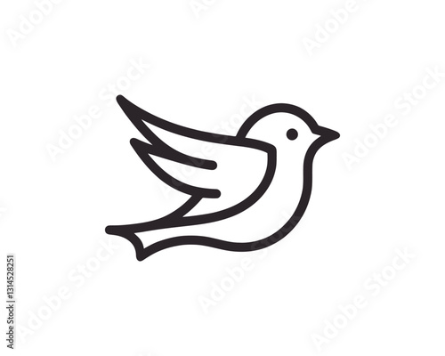 Flying bird logo design icon symbol vector illustration.