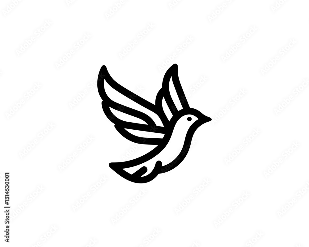 Obraz premium Flying bird logo design icon symbol vector illustration.