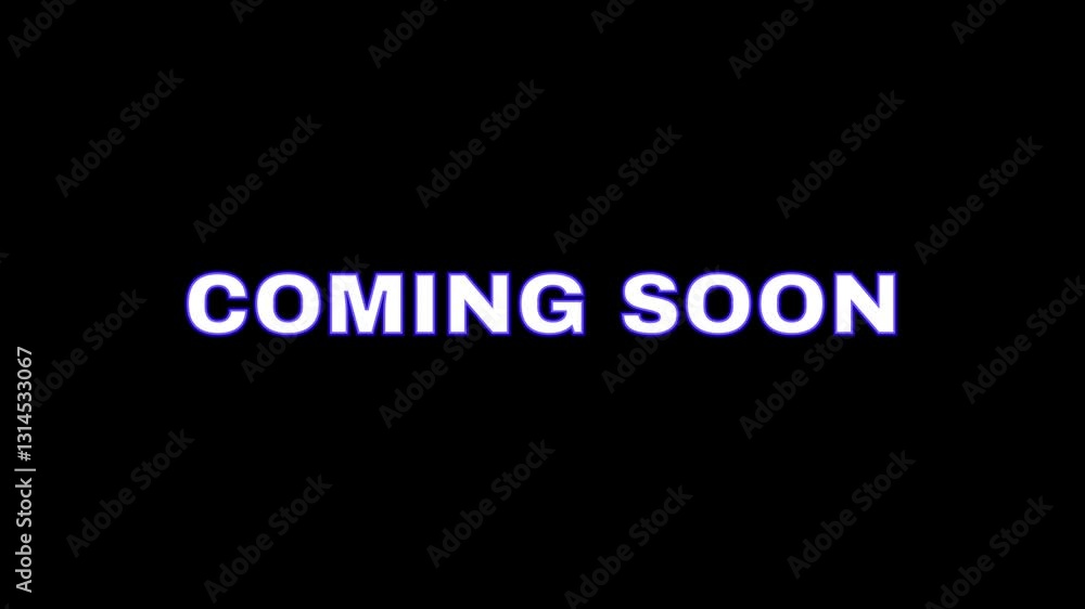 Coming Soon text animation with black background Coming Soon text animation with black background