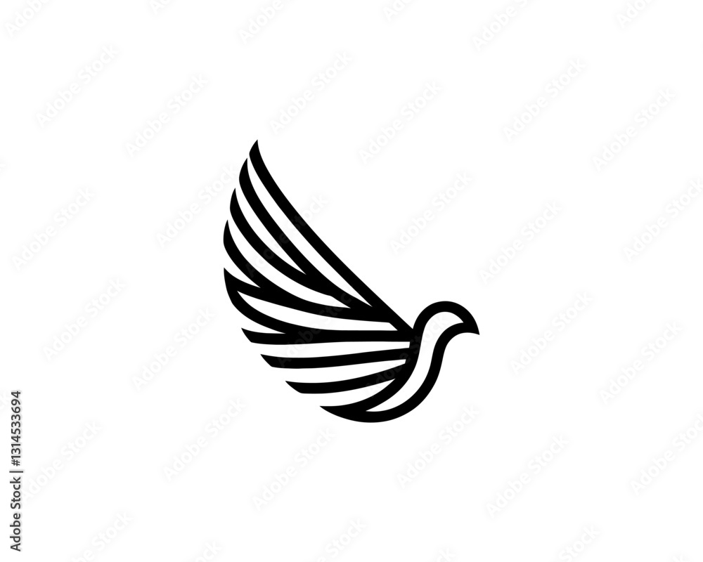Obraz premium Flying bird logo design icon symbol vector illustration.