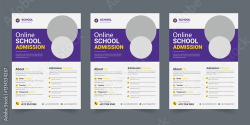Kids back to school education admission flyer, Print ready school admission flyer poster layout. school admission flyer design template. junior school promotion poster leaflet design