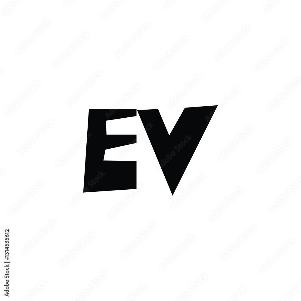 EV monogram logo design letter text name symbol monochrome logotype alphabet character simple logo EV monogram logo design letter text name symbol monochrome logotype alphabet character simple logo