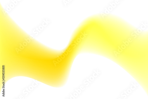 Abstract neon yellow wave form, blurred iridescent gradient texture, isolate design element. Fluid orange watercolor brushstroke blurry swirl shape. Aesthetic flowing lights decoration.