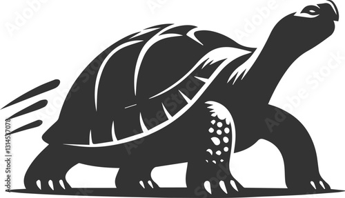 A tortoise stretching its neck forward as if sniffing the air vector silhouette animal design