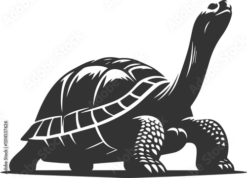 A tortoise stretching its neck forward as if sniffing the air vector silhouette animal design