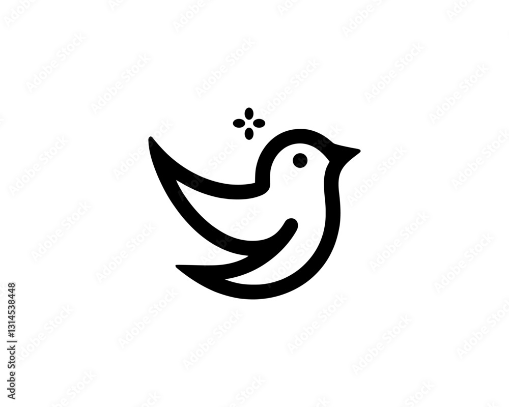 Flying bird logo design icon symbol vector illustration. Flying bird logo design icon symbol vector illustration.