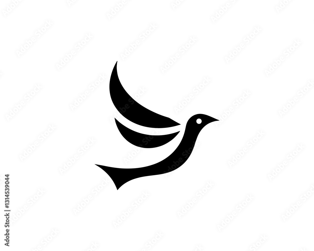 Flying bird logo design icon symbol vector illustration. Flying bird logo design icon symbol vector illustration.