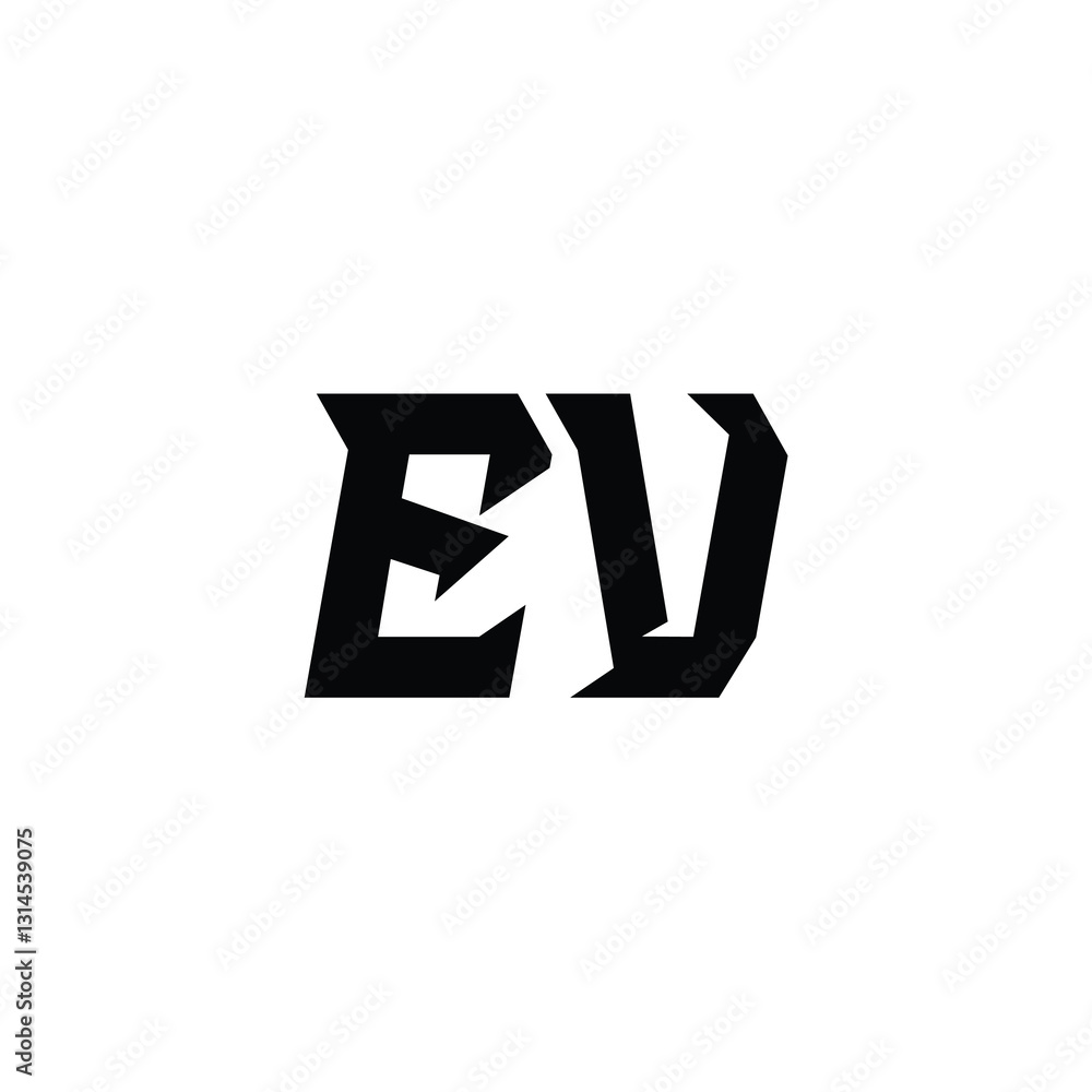EV monogram logo design letter text name symbol monochrome logotype alphabet character simple logo EV monogram logo design letter text name symbol monochrome logotype alphabet character simple logo