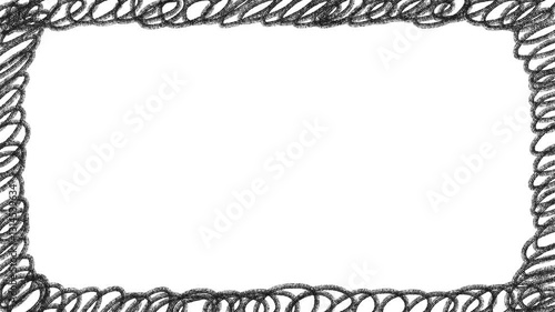 黒鉛筆の落書きフレーム/白背景/ループ