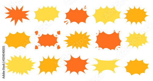 Comic burst explosion vector comic boom elements and speech bubbles