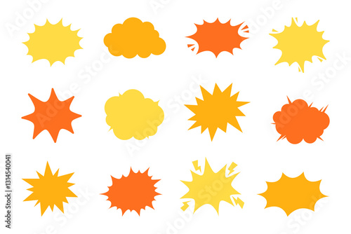 Comic burst explosion vector comic boom elements and speech bubbles