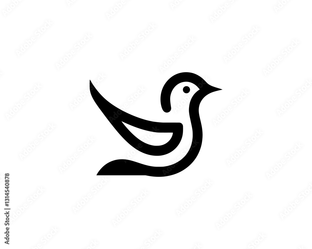 Flying bird logo design icon symbol vector illustration. Flying bird logo design icon symbol vector illustration.
