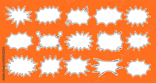 Comic burst explosion vector comic boom elements and speech bubbles