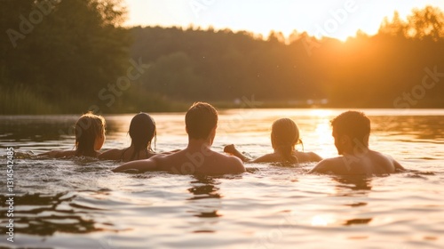 People Group People Perspective Swimming Lake Tasty photo