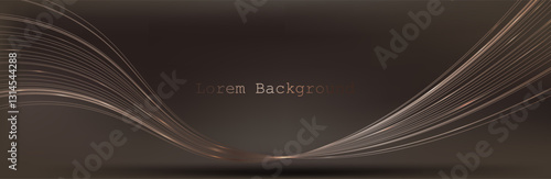 Abstract Music background. Big Data Particle Flow Visualisation. Science infographic futuristic illustration. Sound wave. Sound visualization.Premium background design with mocha mousse sound wave