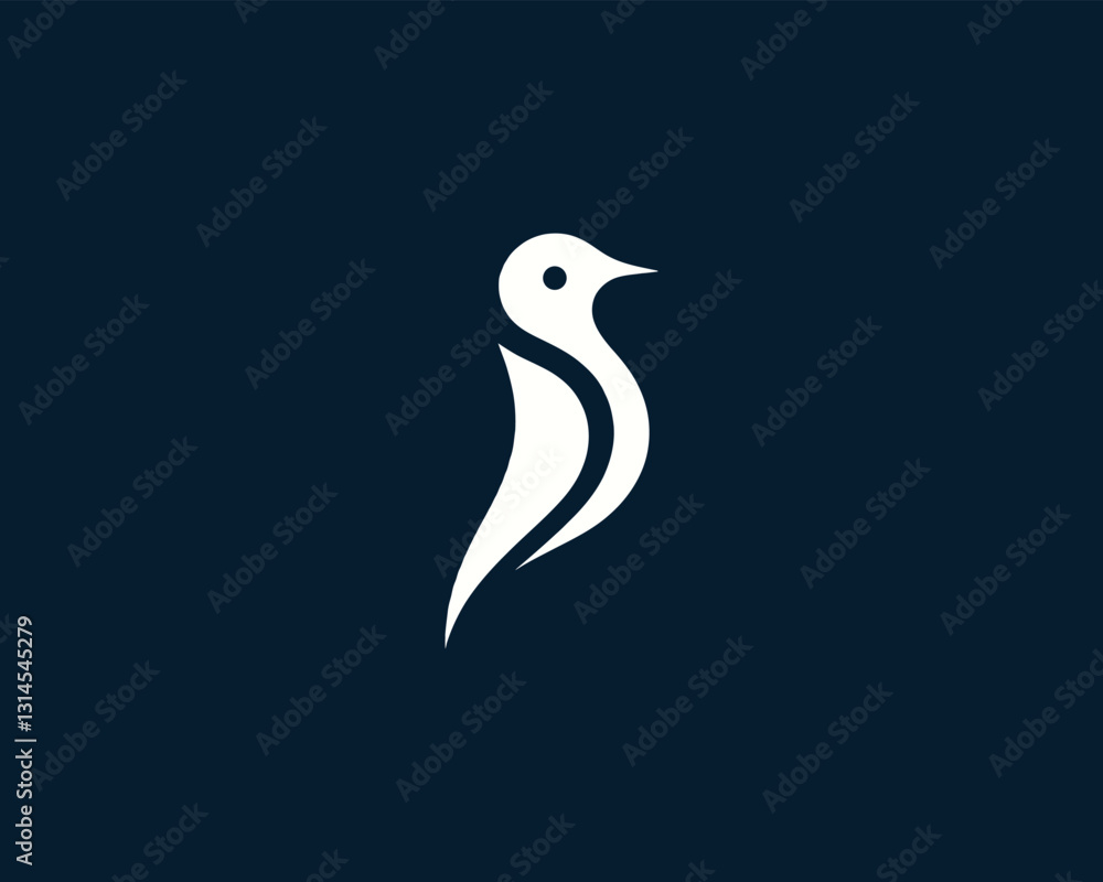 Fototapeta premium Flying bird logo design icon symbol vector illustration.