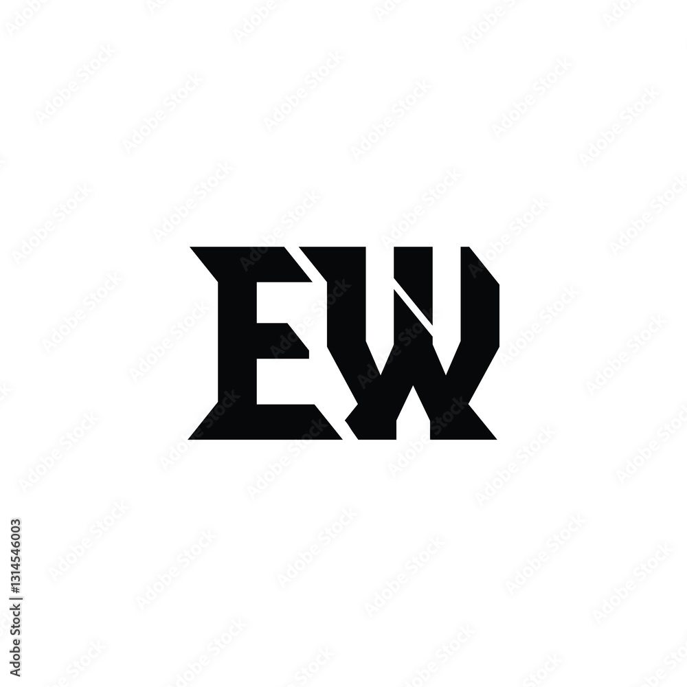 EW monogram logo design letter text name symbol monochrome logotype alphabet character simple logo EW monogram logo design letter text name symbol monochrome logotype alphabet character simple logo