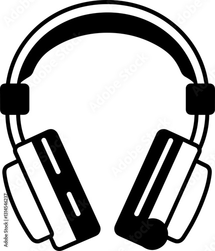 Headphones Vector Illustration: Listen to Your Favorite Music in Style. Perfect for Audio Enthusiasts, Music Lovers, and Tech-Savvy Individuals. Get Your Pair Today!