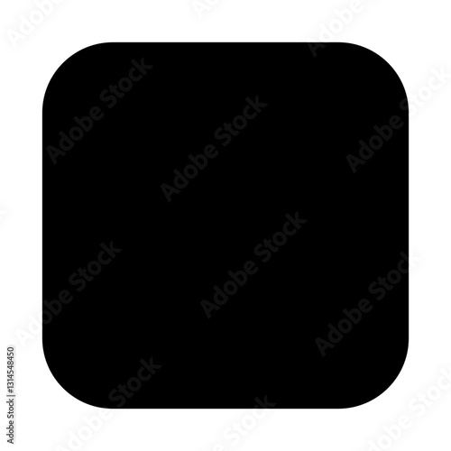 Stop Button Glyph Icon. Vector Illustration. Symbol of Media Control and Playback Halt
