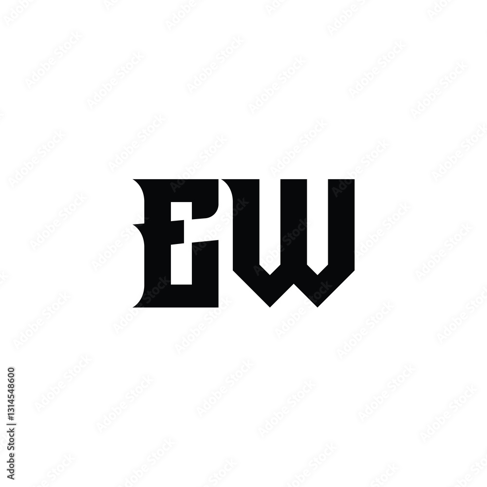 EW monogram logo design letter text name symbol monochrome logotype alphabet character simple logo EW monogram logo design letter text name symbol monochrome logotype alphabet character simple logo